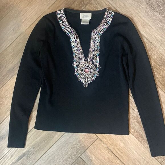 Neiman Marcus Beaded Sweater - Picture 1 of 6